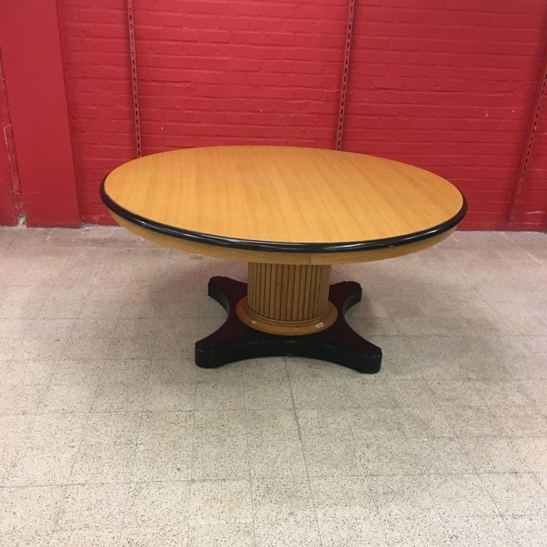 Large Art Deco Pedestal Table Attributed To De Coene Circa 1930/1950-photo-1