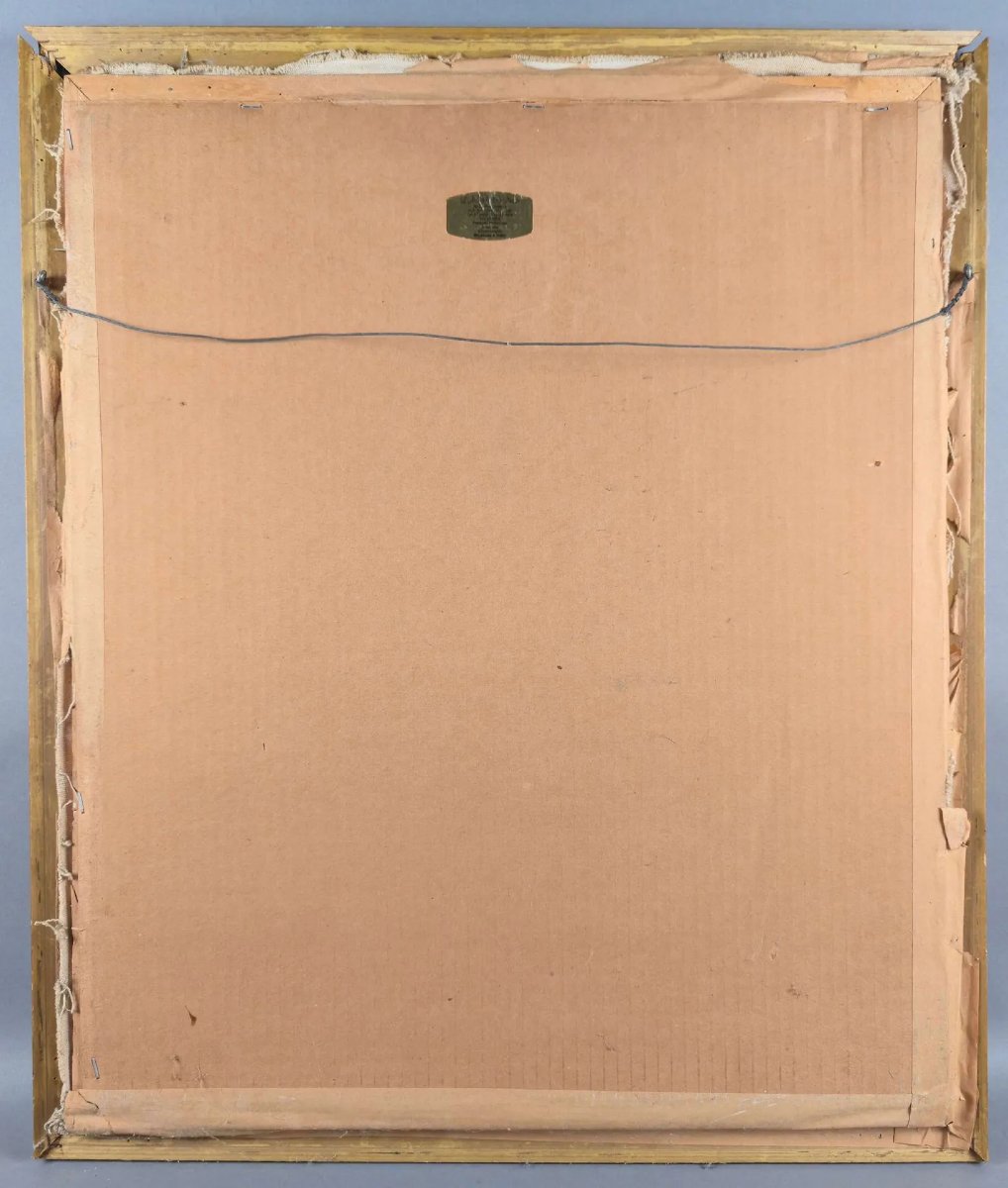 hUILE SUR TOILE signée INNOCENT , "Rue animée" -photo-2