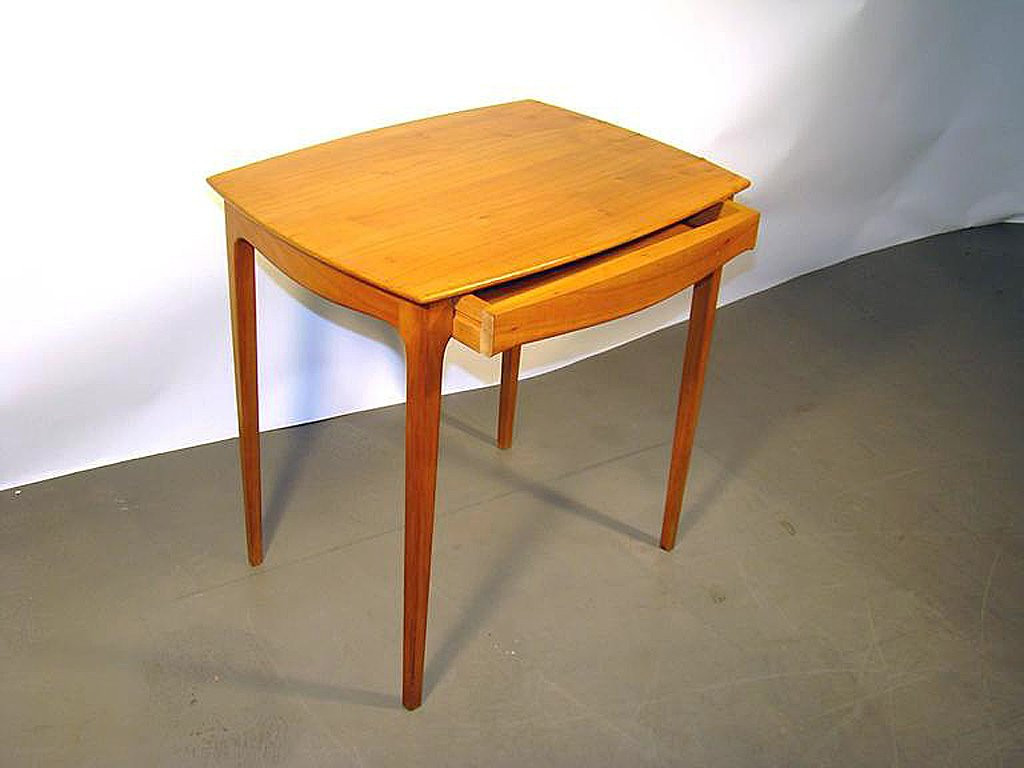 Italian Design, Small Cherry Wood Side Table Circa 1960-photo-2