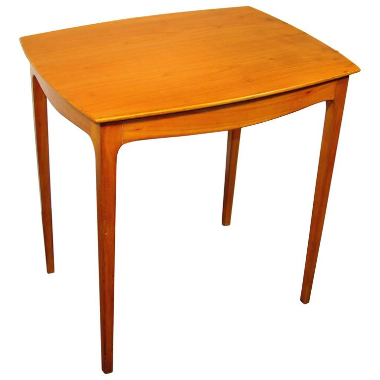 Italian Design, Small Cherry Wood Side Table Circa 1960