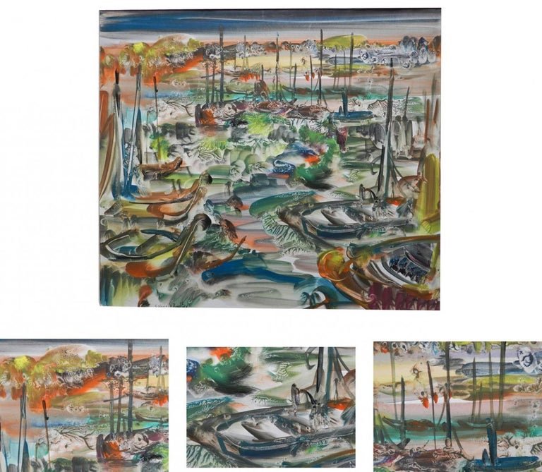 Gabrielle Bouffay, Saint Tropez. Watercolor Gouache. Circa 1970-photo-7