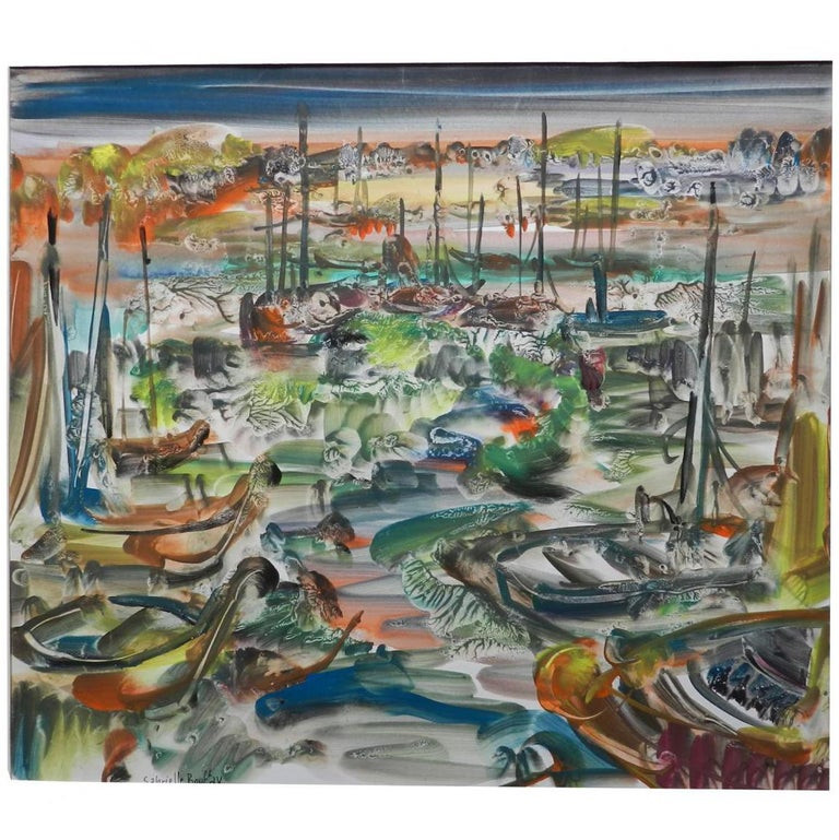 Gabrielle Bouffay, Saint Tropez. Watercolor Gouache. Circa 1970