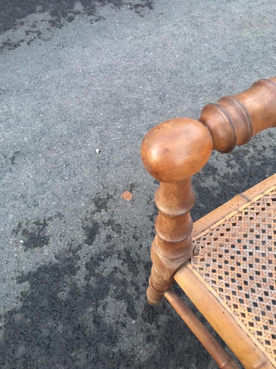 1900 Armchair In Wood Imitating Bamboo Good Condition-photo-4