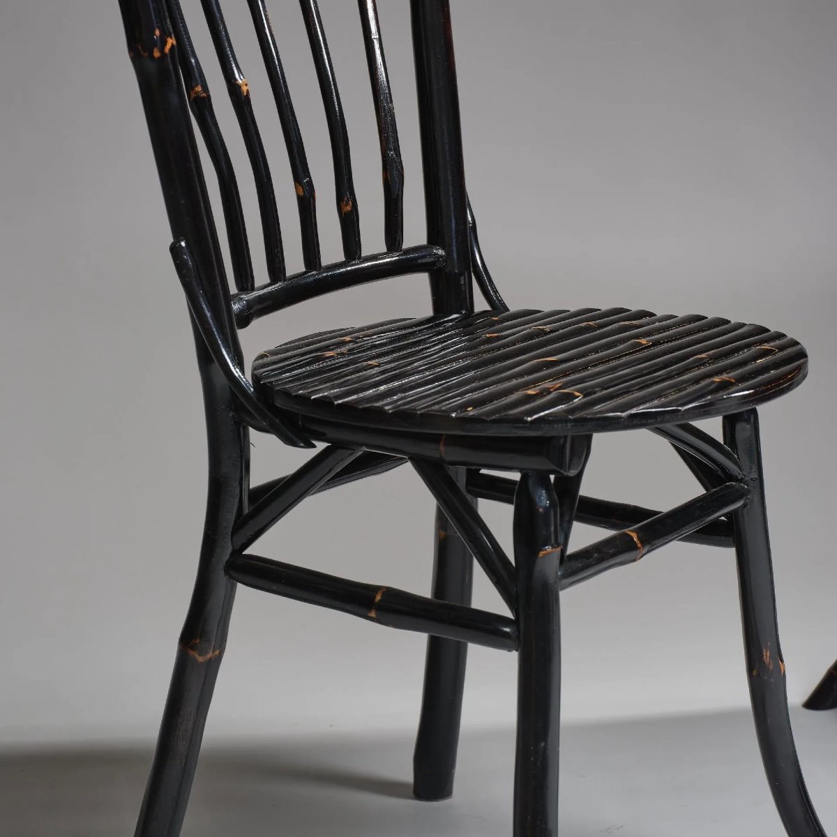 Maison Peret Et Vibert (attributed To) Two Chairs And A Folding Table Circa 1900-photo-2