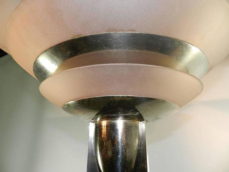 Jean Perzel ,tres rare Lampadaire Art Deco , Modele 32 , En Bronze Nickele.circa 1932-photo-7