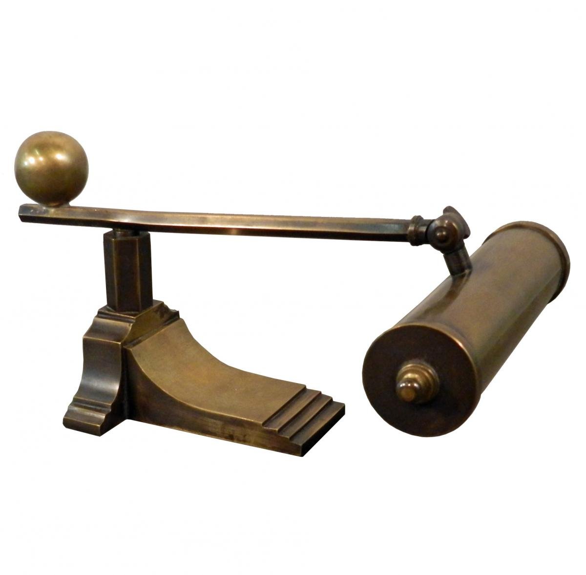 Lampe De Piano, Ou De Lecture En Bronze Et Laiton Epoque Art Deco, Vers 1930 -photo-2