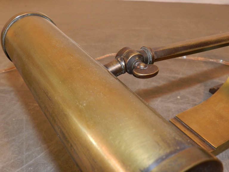 Lampe De Piano, Ou De Lecture En Bronze Et Laiton Epoque Art Deco, Vers 1930 -photo-6