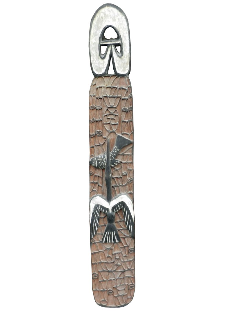 Grand Bois Sculpte Polychrome. Origine Papouasie Nouvelle Guinee -photo-3