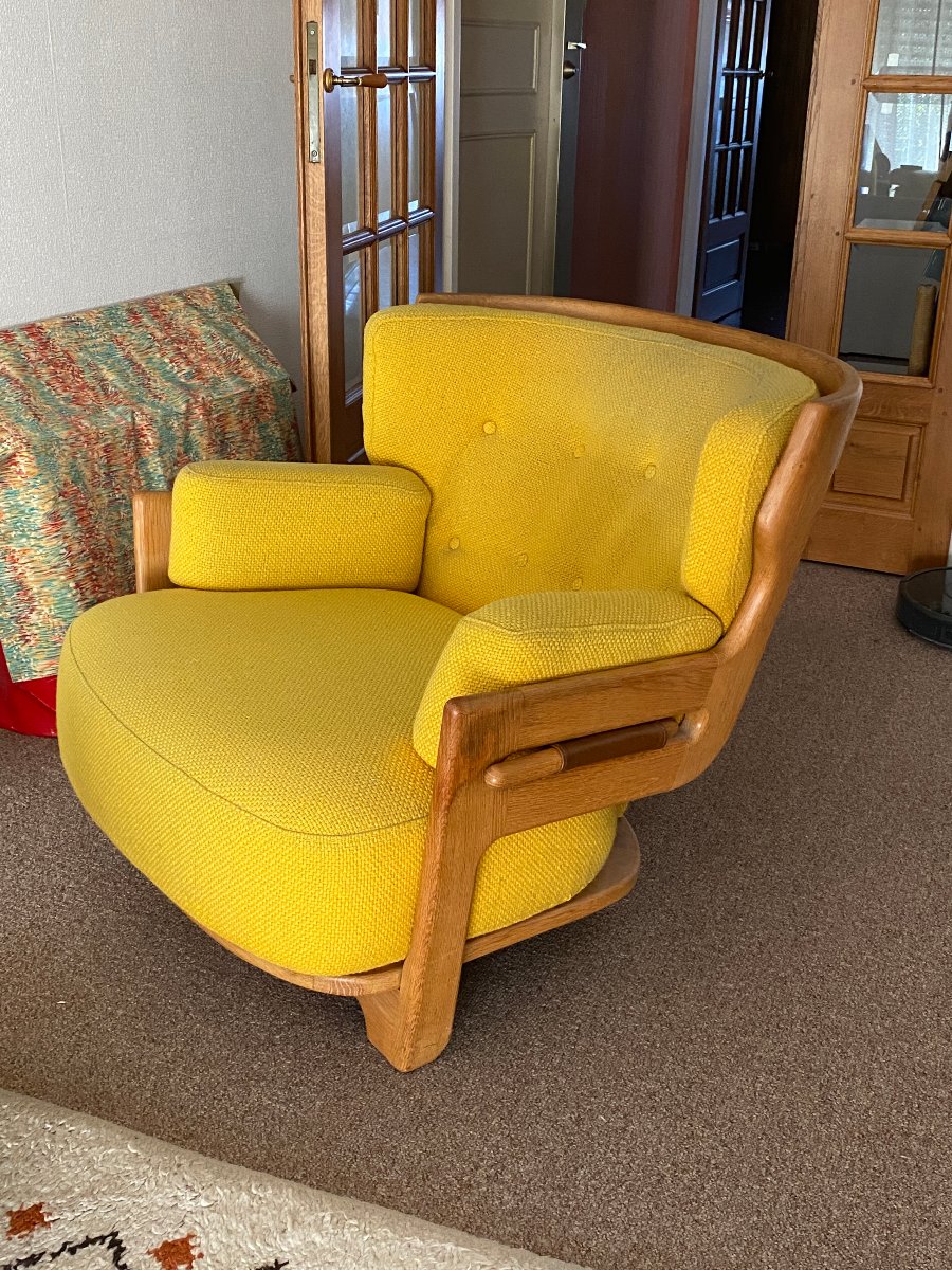 Guillerme et Chambron , Paire de fauteuils "Denis"  , Edition Votre Maison 1970-photo-1
