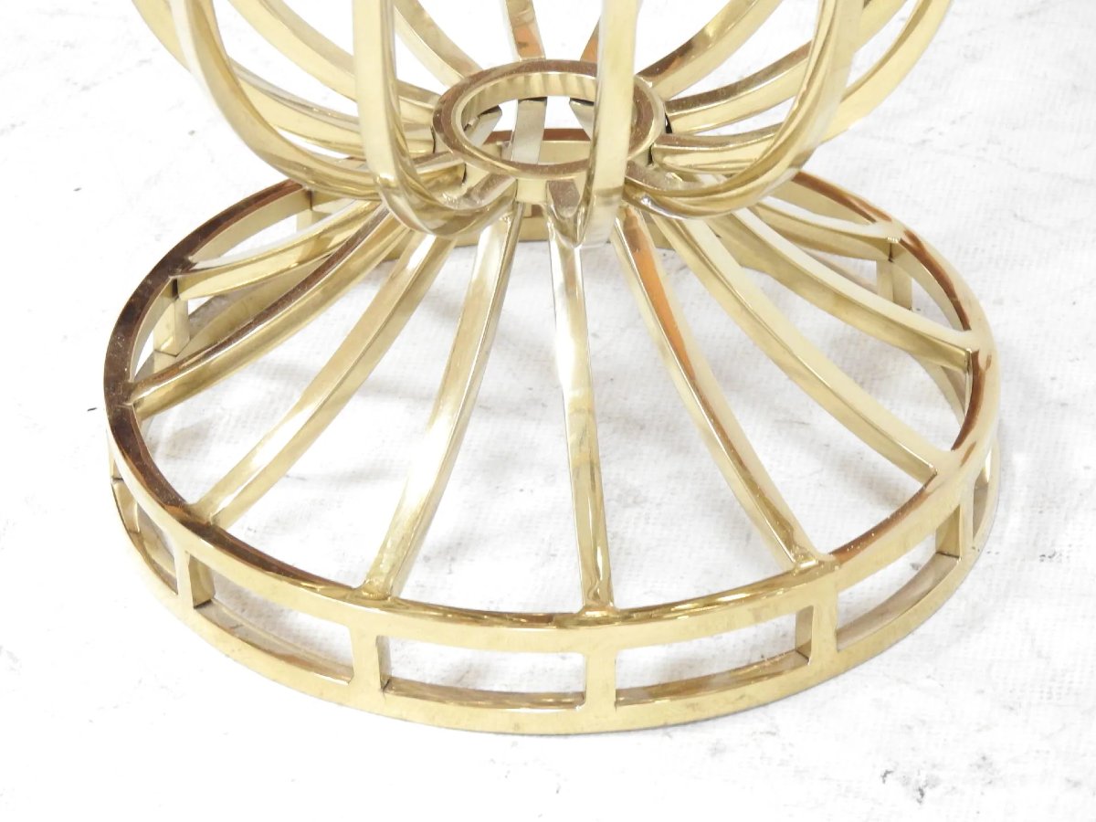 Pair Of Neoclassical "médicis" End Tables, Gilded Metal, Circa 1970 -photo-3