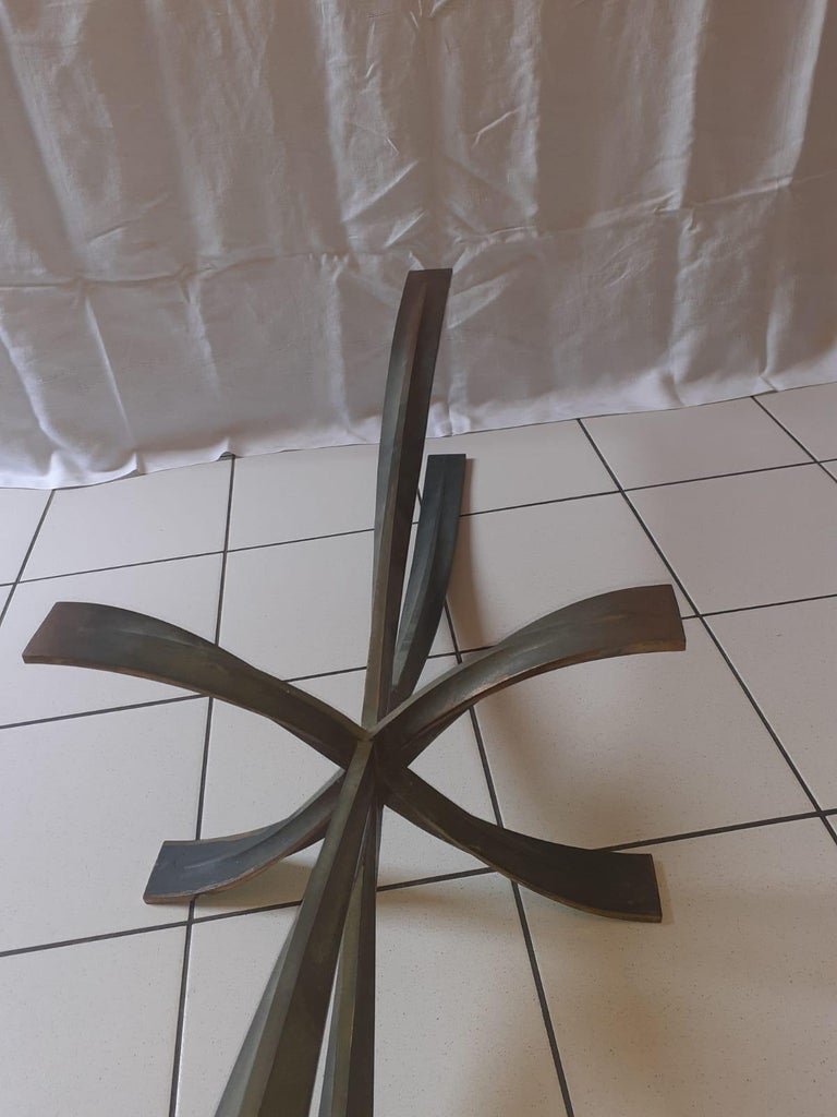   Michel Mangematin  Very Large Coffee Table In Bronze And Glass  Circa 1960–1970-photo-3