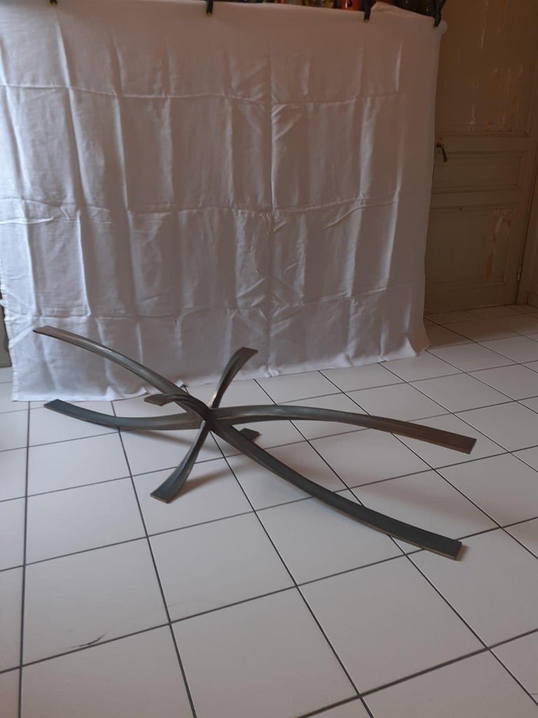   Michel Mangematin  Very Large Coffee Table In Bronze And Glass  Circa 1960–1970-photo-4