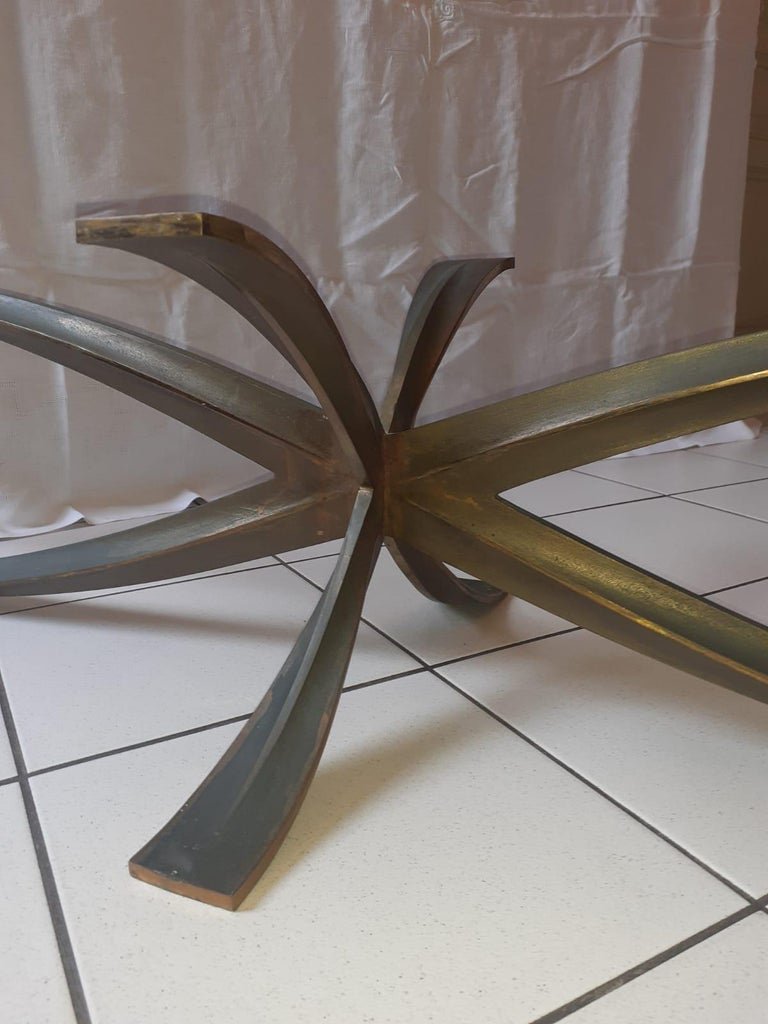   Michel Mangematin  Very Large Coffee Table In Bronze And Glass  Circa 1960–1970-photo-1