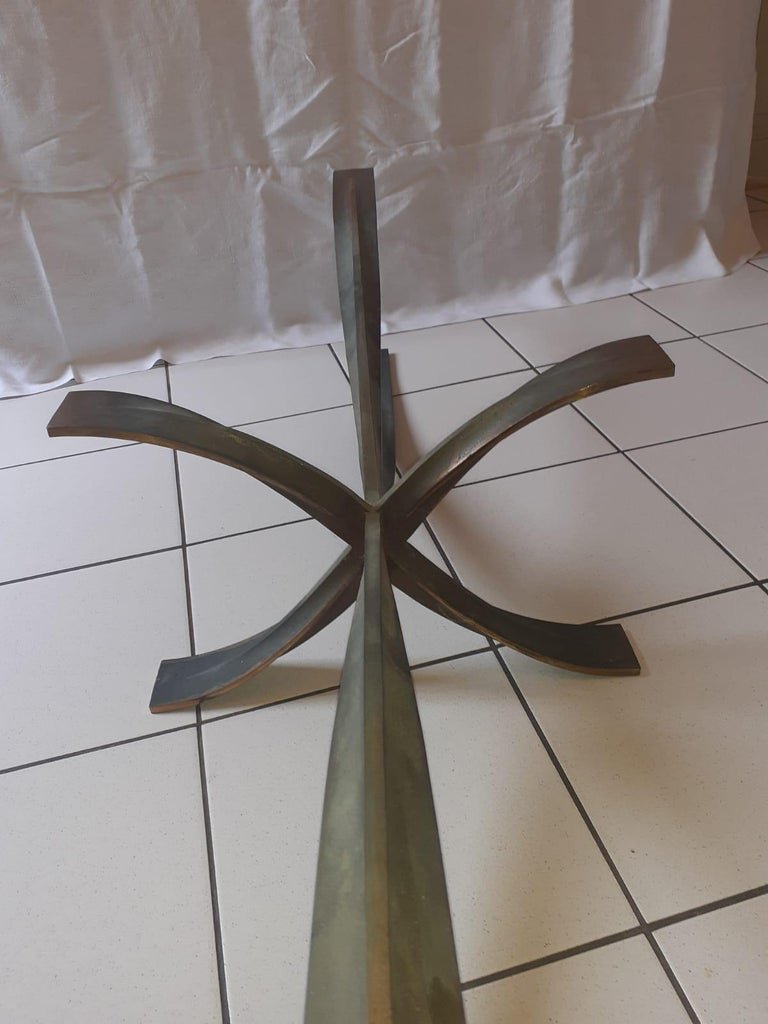   Michel Mangematin  Very Large Coffee Table In Bronze And Glass  Circa 1960–1970-photo-2