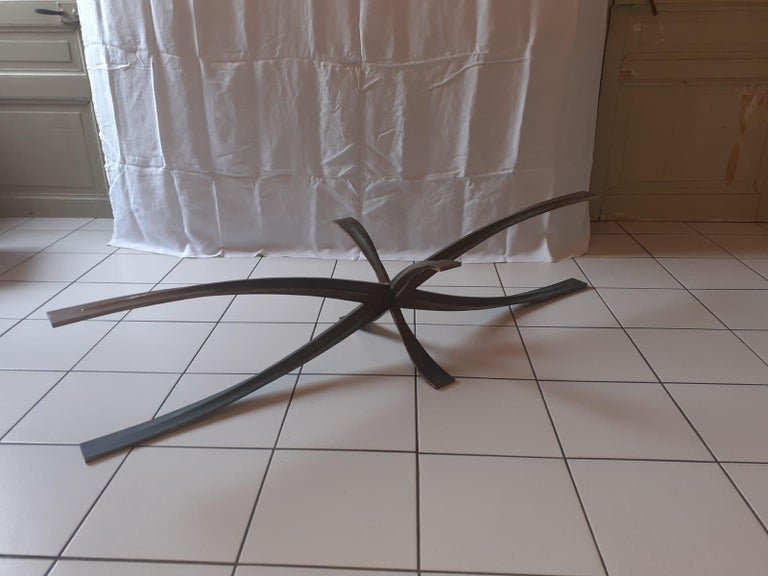   Michel Mangematin  Very Large Coffee Table In Bronze And Glass  Circa 1960–1970-photo-3