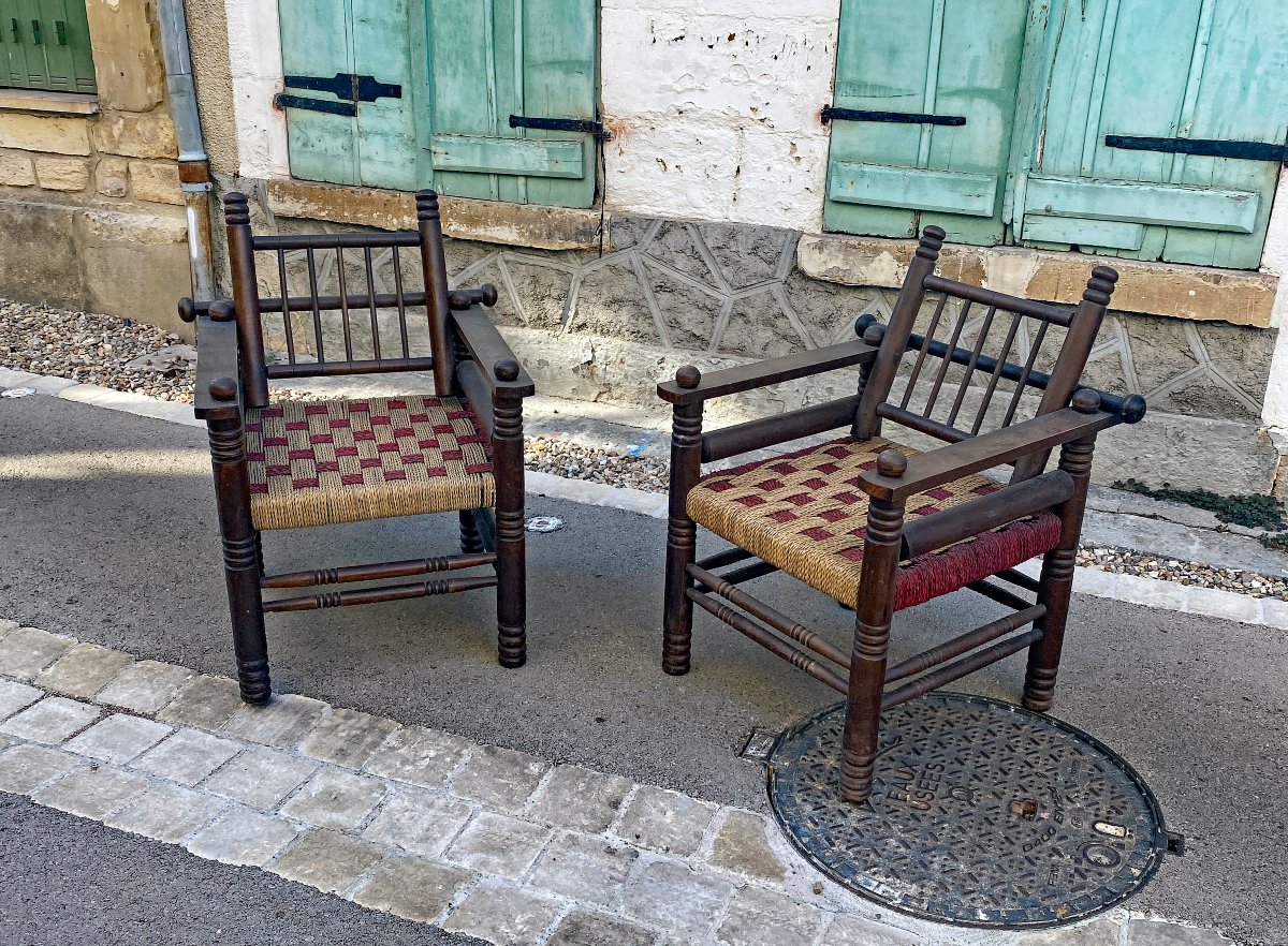 Charles Dudouyt (attributed To) Pair Of Art Deco Armchairs, Circa 1930–1940-photo-2
