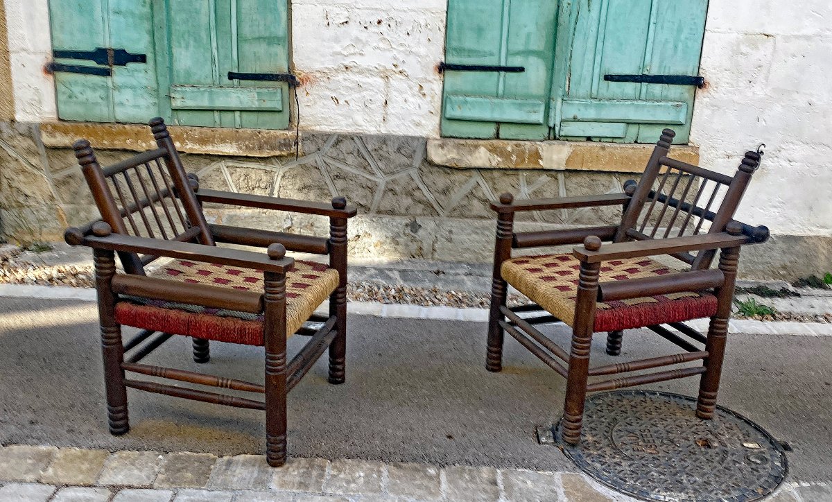 Charles Dudouyt (attributed To) Pair Of Art Deco Armchairs, Circa 1930–1940