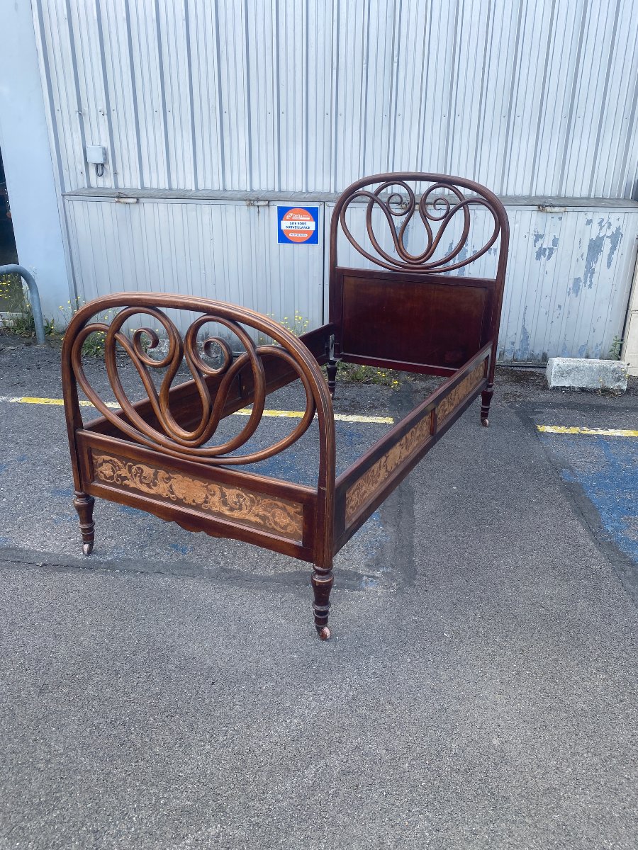Two Twin Beds Attributed To Michael Thonet, Vienna Secession, Circa 1900 -photo-3