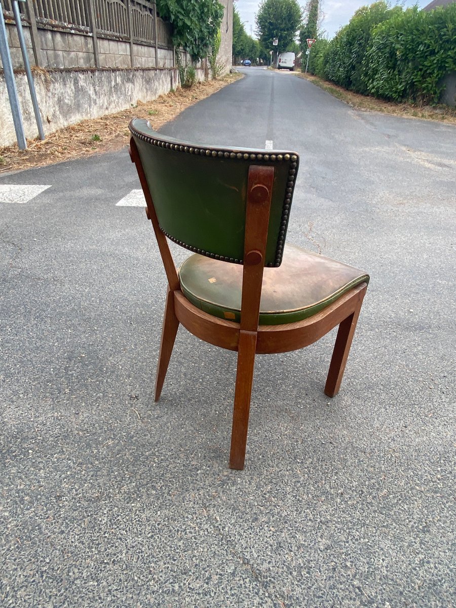 Charles DUDOUYT  6 chaises art deco en chêne circa 1930/1940-photo-2