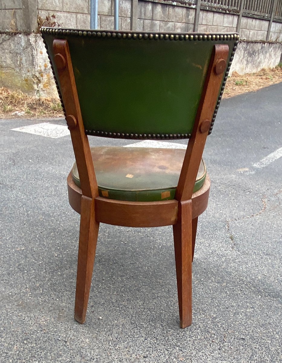 Charles DUDOUYT  6 chaises art deco en chêne circa 1930/1940-photo-3