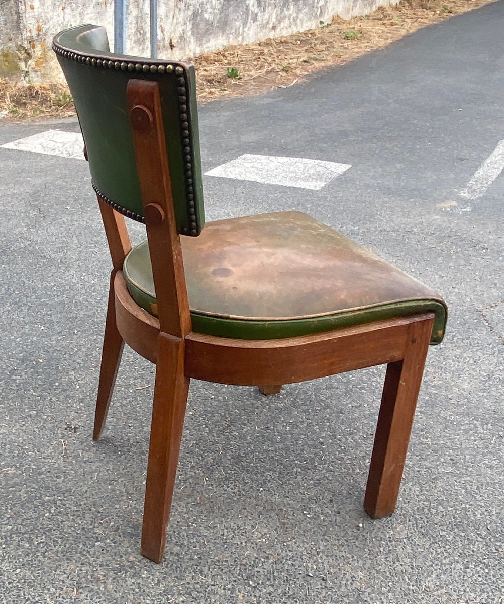 Charles DUDOUYT  6 chaises art deco en chêne circa 1930/1940-photo-2