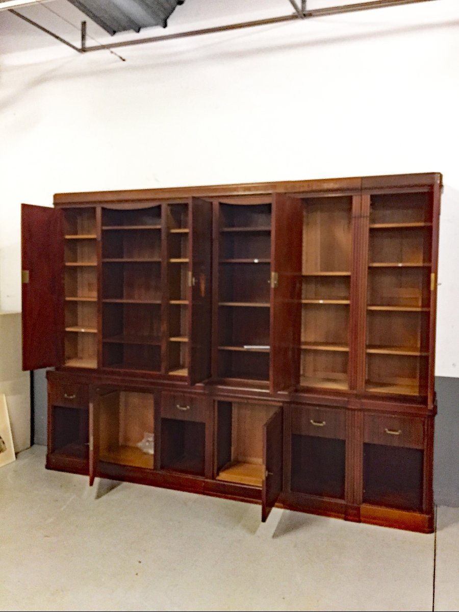 Large Art Deco Bookcase Made Of Precious Wood, Circa 1930 -photo-6