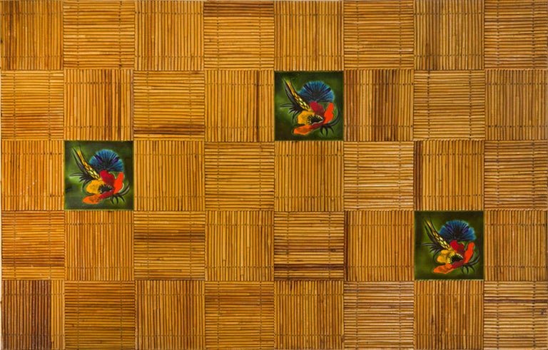 Adrien Audoux And Frida Minet, Table, Made Of Bamboo And Ceramic, Circa 1960–1970-photo-1