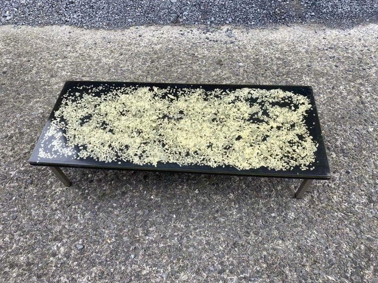 Coffee Table, Resin Top, Circa 1970, Giraudon Style, By De Fouquières-photo-2