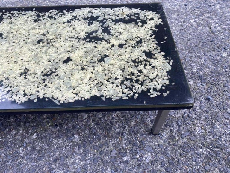 Coffee Table, Resin Top, Circa 1970, Giraudon Style, By De Fouquières-photo-3