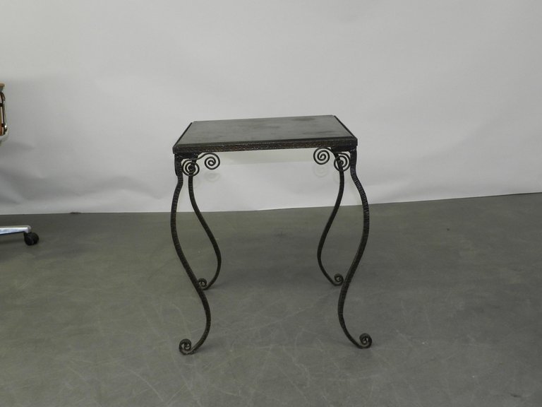 Art Deco-era Lacquered Wrought-iron Side Table, Circa 1940–1950 -photo-2