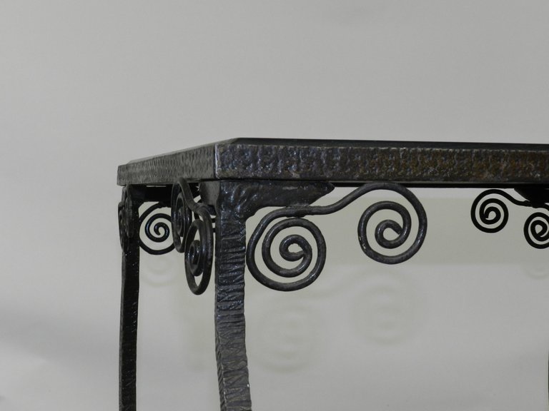 Art Deco-era Lacquered Wrought-iron Side Table, Circa 1940–1950 -photo-3