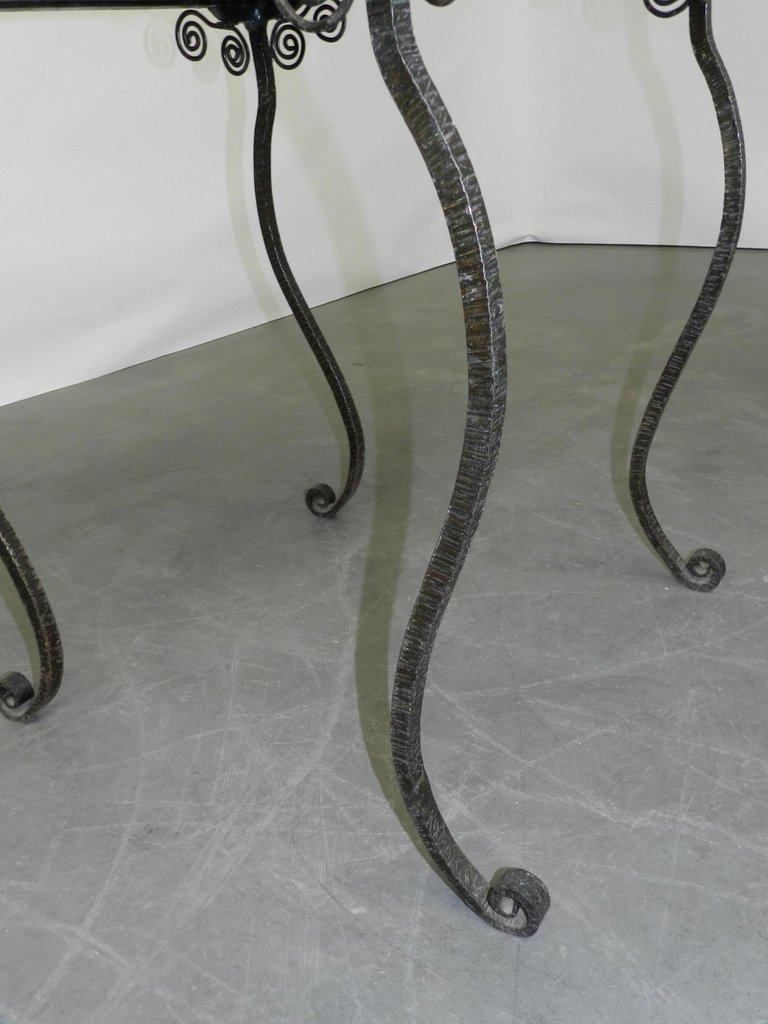 Art Deco-era Lacquered Wrought-iron Side Table, Circa 1940–1950 -photo-4