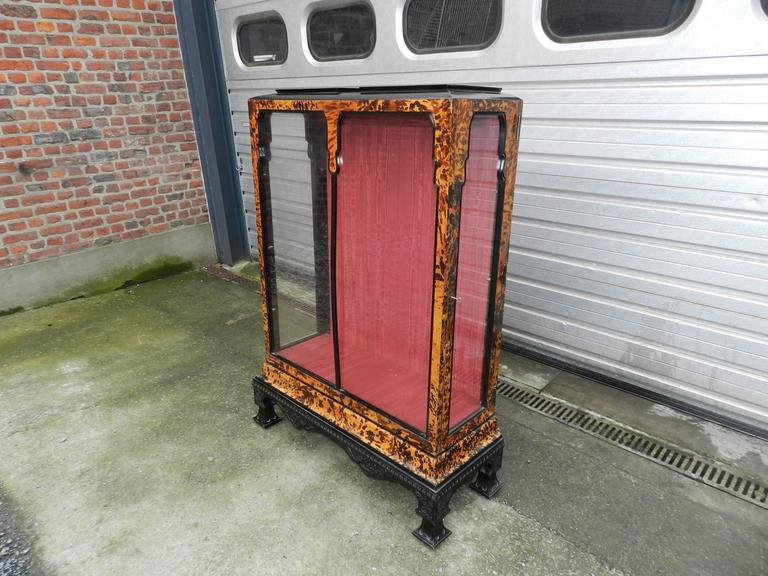 Maison Franck, Rare Display Case In Blackened Wood And Tortoiseshell, Antwerp, 1900–1930 -photo-3