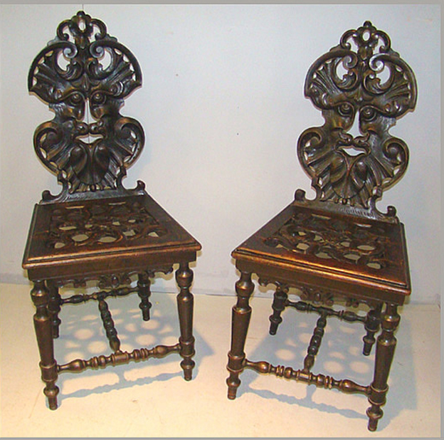 Pair Of Louis XIII Baroque Chairs, Circa 1900