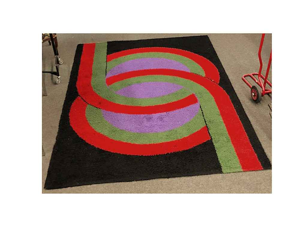 Vintage Rug, Wool With Geometric Decor, Circa 1970-photo-2