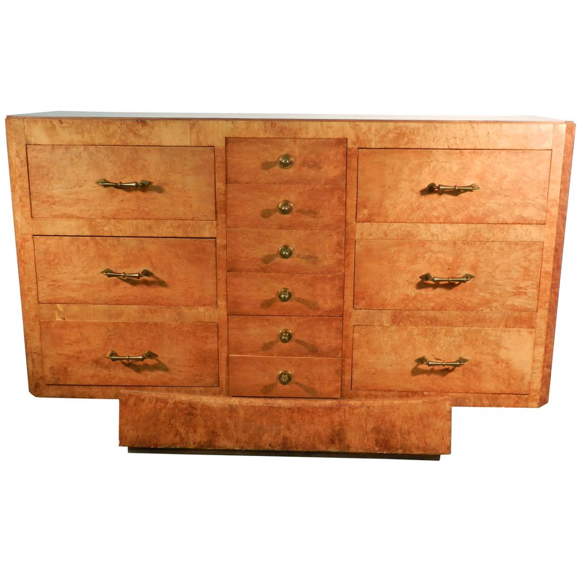 Alfred Porteneuve, Commode Period Art Deco In Norwegian Birch Veneer