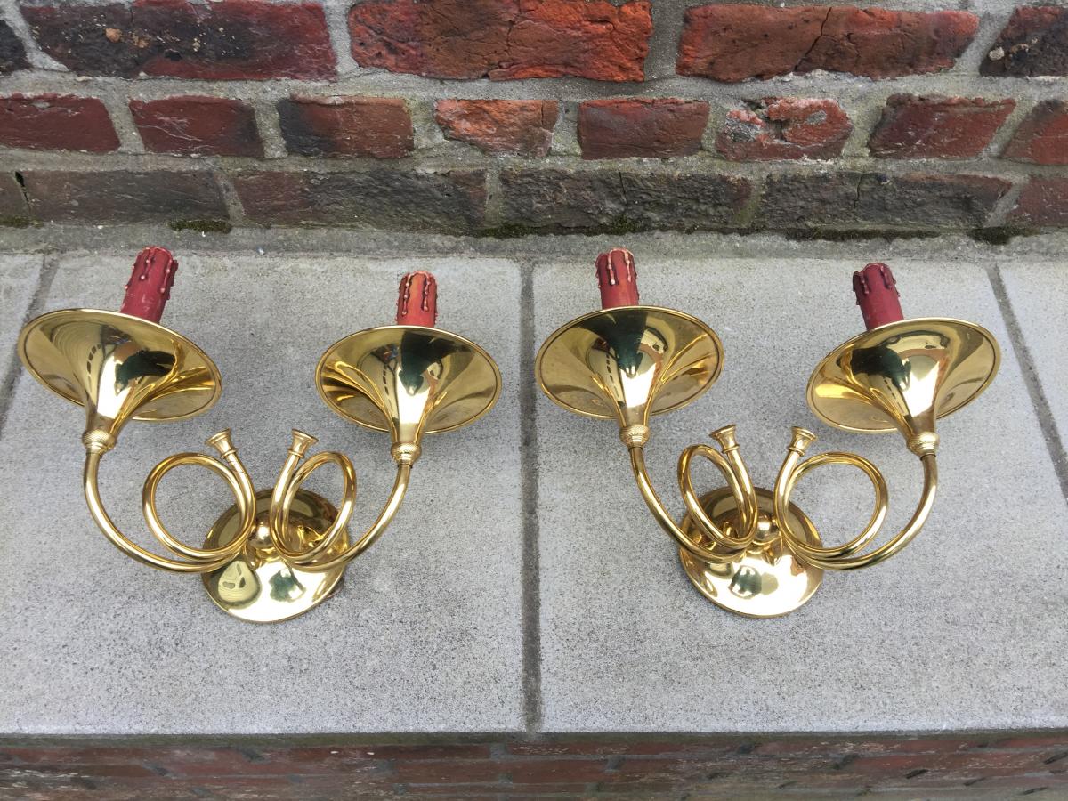 Pair Of Cira Sconces 1950 Decor From Cors, House Style Jansen-photo-3