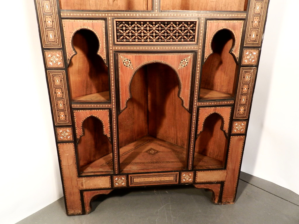 Corner In Precious Wood Veneer And Bones, Syrian Work 1900/1930-photo-3