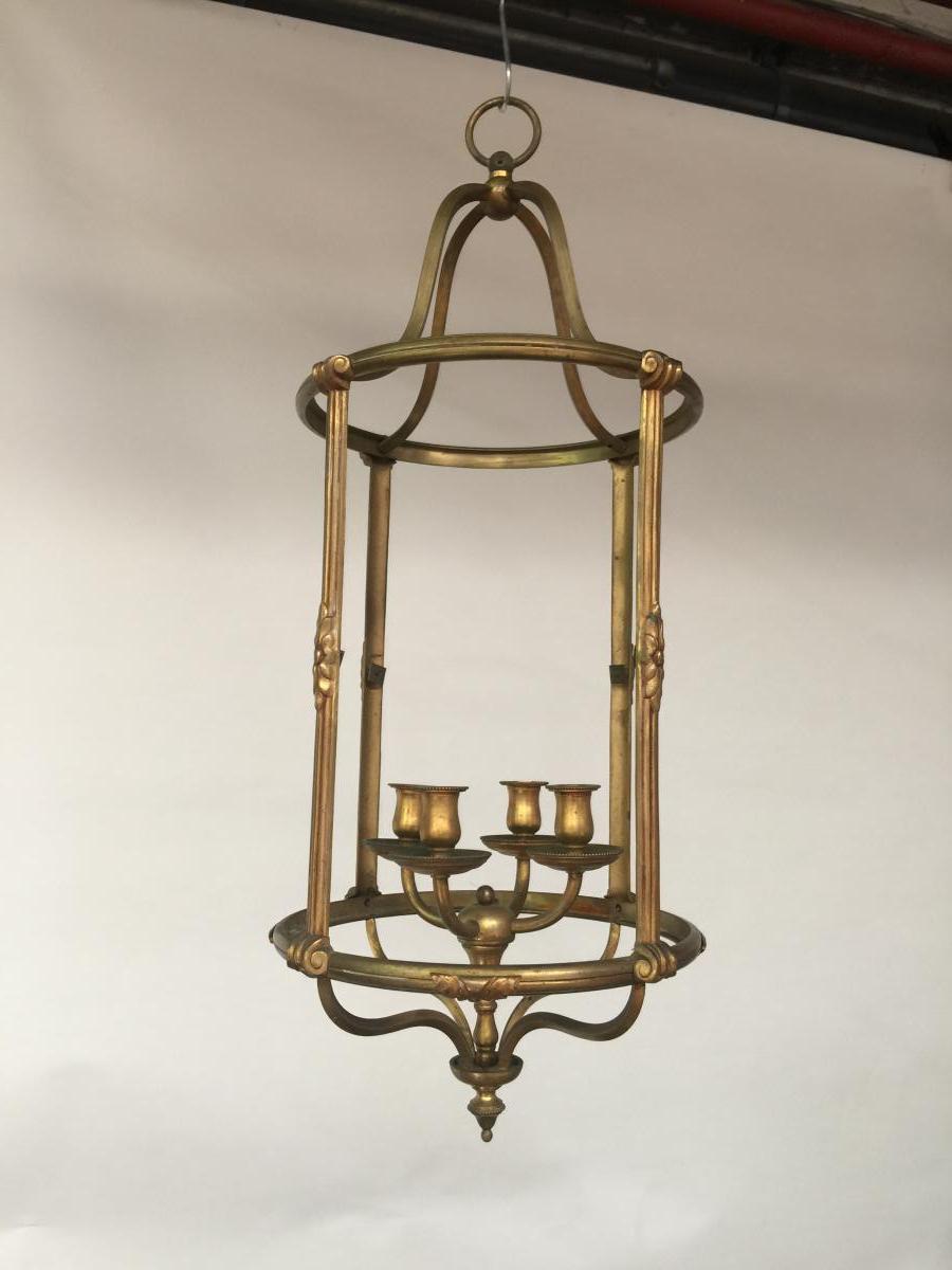 Old Bronze Lantern Circa 1930/1950-photo-2