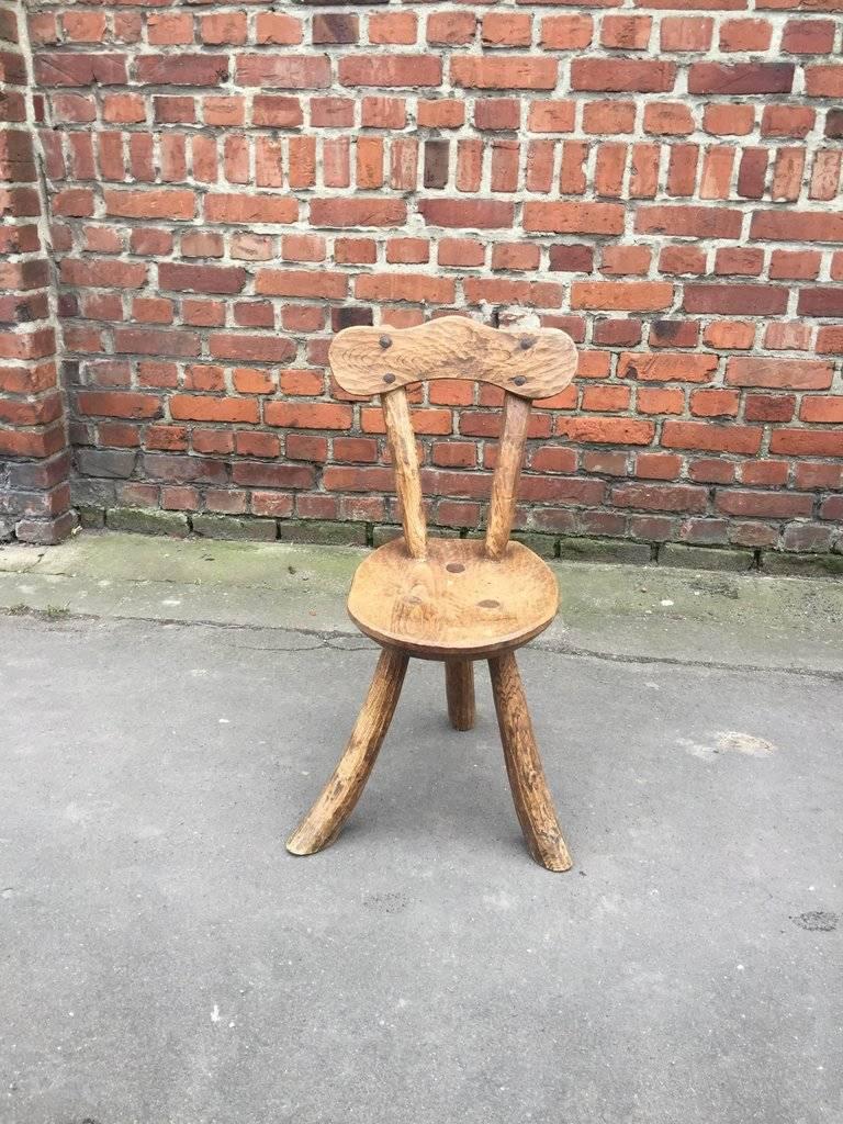 Brutalist Chair In Solid Elm, Circa 1950-photo-2