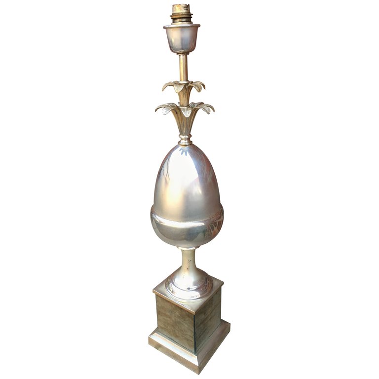 Silver Metal Lamp, Charles House Style, Circa 1970