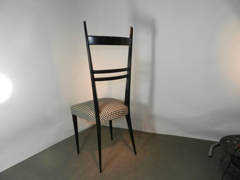 Travail Francais Suite De 6 Chaises A Hauts Dossiers Style Gio Ponti-photo-3