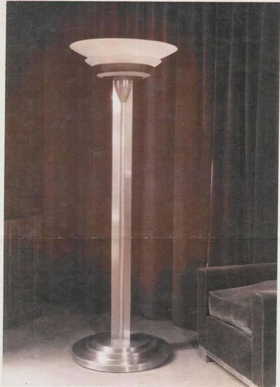 Jean Perzel, Very Rare Lamp Post Art Deco, Model 32, Bronze Nickele.circa-photo-4