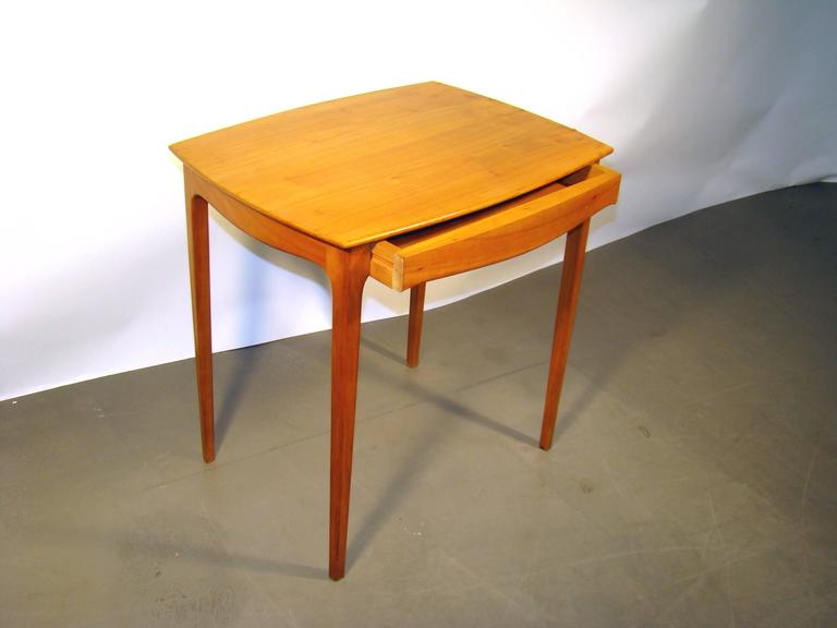 Italian Design, Small Cherry Wood Side Table Circa 1960-photo-2