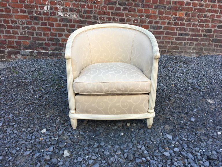 Paire De Fauteuils Art Deco En Bois Laqué , Circa 1930/1940 -photo-2