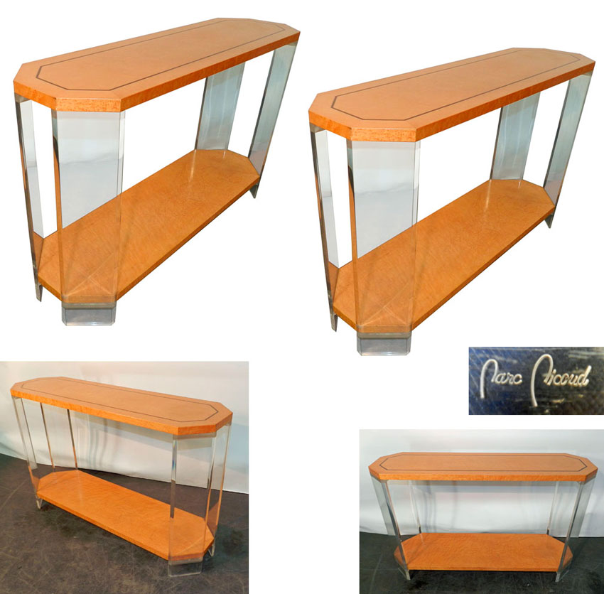 1 Console Plexiglass Birch From Norway Circa 1970/1980-photo-3