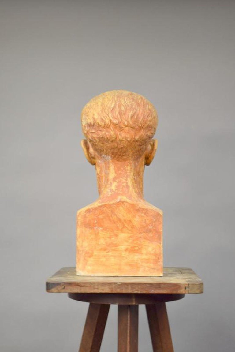 Ernestine Sirine-real (1899-1994) "bust". Patinated Plaster, Signed And Dated 44.-photo-3