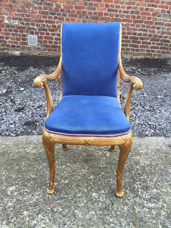 Fauteuil Neo Classique En Bois Doré Vers 1940/1950 -photo-3