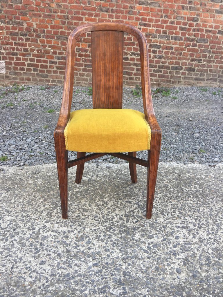 3 Original Art Deco Chairs, Circa 1925, Decor Faux Wood-photo-2