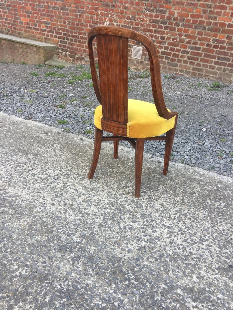 3 Original Art Deco Chairs, Circa 1925, Decor Faux Wood-photo-3